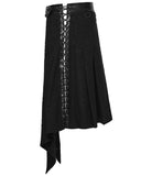 Punk Rave Mens Apocalyptic Gothic Wasteland Distressed Half-Skirt Kilt