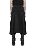 Punk Rave Mens Dark Gothic Damask Chained Half-Skirt Kilt