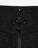 Punk Rave Mens Dark Gothic Damask Chained Half-Skirt Kilt