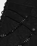 Punk Rave Mens Dark Gothic Damask Chained Half-Skirt Kilt