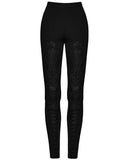 Punk Rave Womens Gothic Embroidered Lacing Leggings