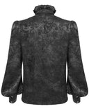 Devil Fashion Mens Dark Gothic Aristocrat Studded Jacquard Dress Shirt - Black