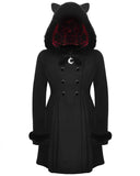 Dark In Love Dark Gothic Lolita Hooded Cat Ear Double-Breasted Coat