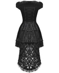 Dark In Love Gothic Velvet & Lace Train Cutaway Party Dress