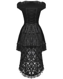 Dark In Love Gothic Velvet & Lace Train Cutaway Party Dress