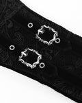 Devil Fashion Mens Gothic Coffin & Crucifix Chained Velvet Cummerbund Belt