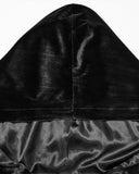 Punk Rave Daily Life Womens Velvet Gothic Lolita Hooded Split Tails Bolero Cape - Black