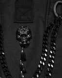 Punk Rave Mens Apocalyptic Punk Tactical Techwear Chained Backpack