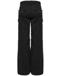 Punk Rave Mens Apocalptic Gothic Studded Shredded Mesh Inset Pants