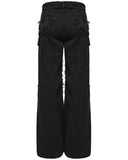 Punk Rave Mens Apocalptic Gothic Studded Shredded Mesh Inset Pants