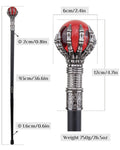 Penny Dreadful Gothic Skeleton Hand Swaggering Cane - Red Orb