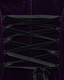 Punk Rave Womens Gorgeous Gothic Lace Applique Hooded Coat - Extended Size Range - Purple Velvet