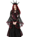 Dark In Love Womens Elegant Gothic Lace Bolero Shrug - Black & Red