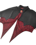 Dark In Love Womens Gothic Batwing Cameo Capelet Shrug - Black & Red