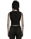 Punk Rave Womens Apocalyptic Punk Shredded Broken Knit Tank Top Vest