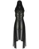 Punk Rave Womens Gothic Cyberpunk Hooded Harness Chiffon Cloak Cape