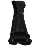 Punk Rave Daily Life Womens Plush & Faux Fur Hooded Winter Cloak - Black