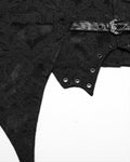 Punk Rave Mens Dark Victorian Gothic Damask Jacquard Waistcoat Vest - Black