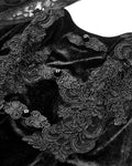 Dark in Love Womens Long Romantic Gothic Velvet & Lace Princess Maxi Dress