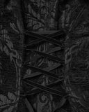 Punk Rave Womens Long Gothic Aristocrat Jacquard & Faux Fur Winter Coat