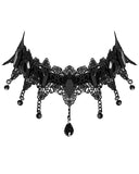 Punk Rave Womens Coffin Stone Gothic Lace Choker Collar Necklace