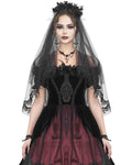 Eva Lady Dark Gothic Wedding Flowered Veil