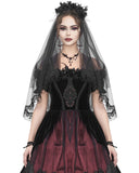 Eva Lady Dark Gothic Wedding Flowered Veil