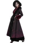 Eva Lady Womens Long Dark Gothic Lolita Winter Coat With Faux Fur Trim