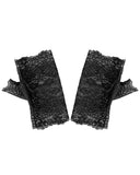 Pyon Pyon Gothic Lace Fingerless Gloves - Black