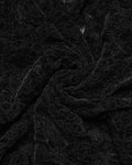 Punk Rave Womens Elegant Floral Lace V-Neck Top - Black
