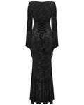 Punk Rave Womens Long Baroque Gothic Embossed Velvet Maxi Dress - Black