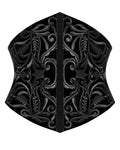 Punk Rave Womens Dark Gothic Aristocrat Embroidered Velvet Waist Cincher Corset - Black