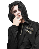 Devil Fashion Mens Apocalyptic Punk Hooded Top Black Dieselpunk Goth Cowl Hoodie