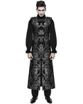Devil Fashion Cavalier Mens Sleeveless Coat - Black & Silver