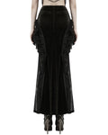 Punk Rave Womens Long Victorian Gothic Velvet & Lace Maxi Skirt