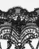 Punk Rave Womens Dark Gothic Chained Lace Hanging Bats Necklace