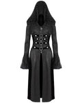 Devil Fashion Womens Long Gothic Fringed Hood Cloak Coat - Black