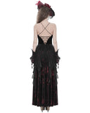 Eva Lady Womens Long Gothic Crucifix Prom Wedding Dress - Black & Red