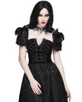 Eva Lady Gothic Feathered Lace Cap Sleeve Choker Bolero