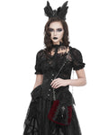 Devil Fashion Womens Gothic Crucifix Lace Applique Handbag - Red Velvet