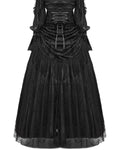 Eva Lady Womens Long Gothic Rose Velvet & Lace Embellished Maxi Skirt - Black