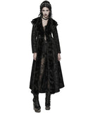 Punk Rave Womens Long Gothic Aristocrat Jacquard & Faux Fur Winter Coat