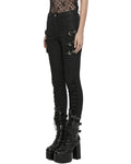 Punk Rave Womens Baroque Gothic Paisley Print Lace Up Buckled Leggings