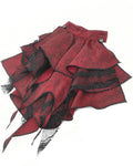 Dark In Love Womens Romantic Gothic Lolita Blouse Top & Cravat Set - Red & Black