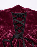 Punk Rave Daily Life Womens Long Gothic Velvet Applique Maxi Skirt - Red