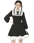 Dark In Love Euphoria Gothic Lolita Doll Dress - Black & White