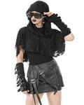 Dark In Love Womens Shredded Apocalyptic Punk Hooded Capelet Shrug