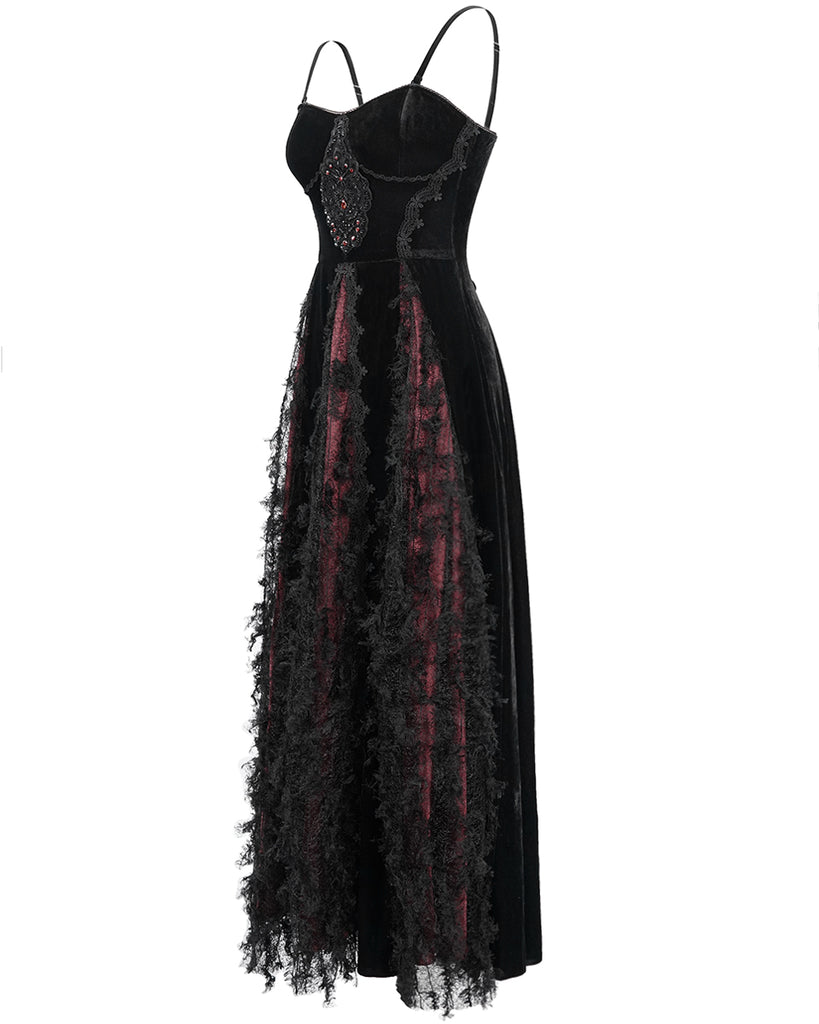 Eva Lady Scarlett's Temptation Long Gothic Prom Dress - Black & Red Violent Delights Eva Lady Scarlett's Temptation Long Gothic Prom Dress - Black & Red Violent Delights