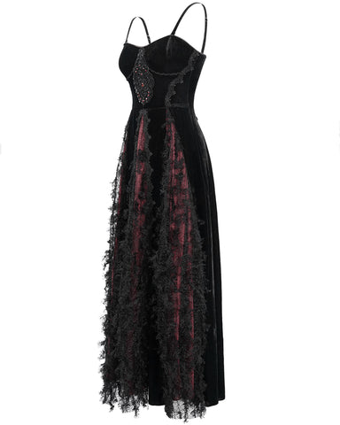 Eva Lady Scarlett's Temptation Long Gothic Prom Dress - Black & Red Violent Delights Eva Lady Scarlett's Temptation Long Gothic Prom Dress - Black & Red Violent Delights