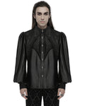 Punk Rave Mens Baroque Gothic Dandy Steampunk Lace Layered Poet Shirt Black